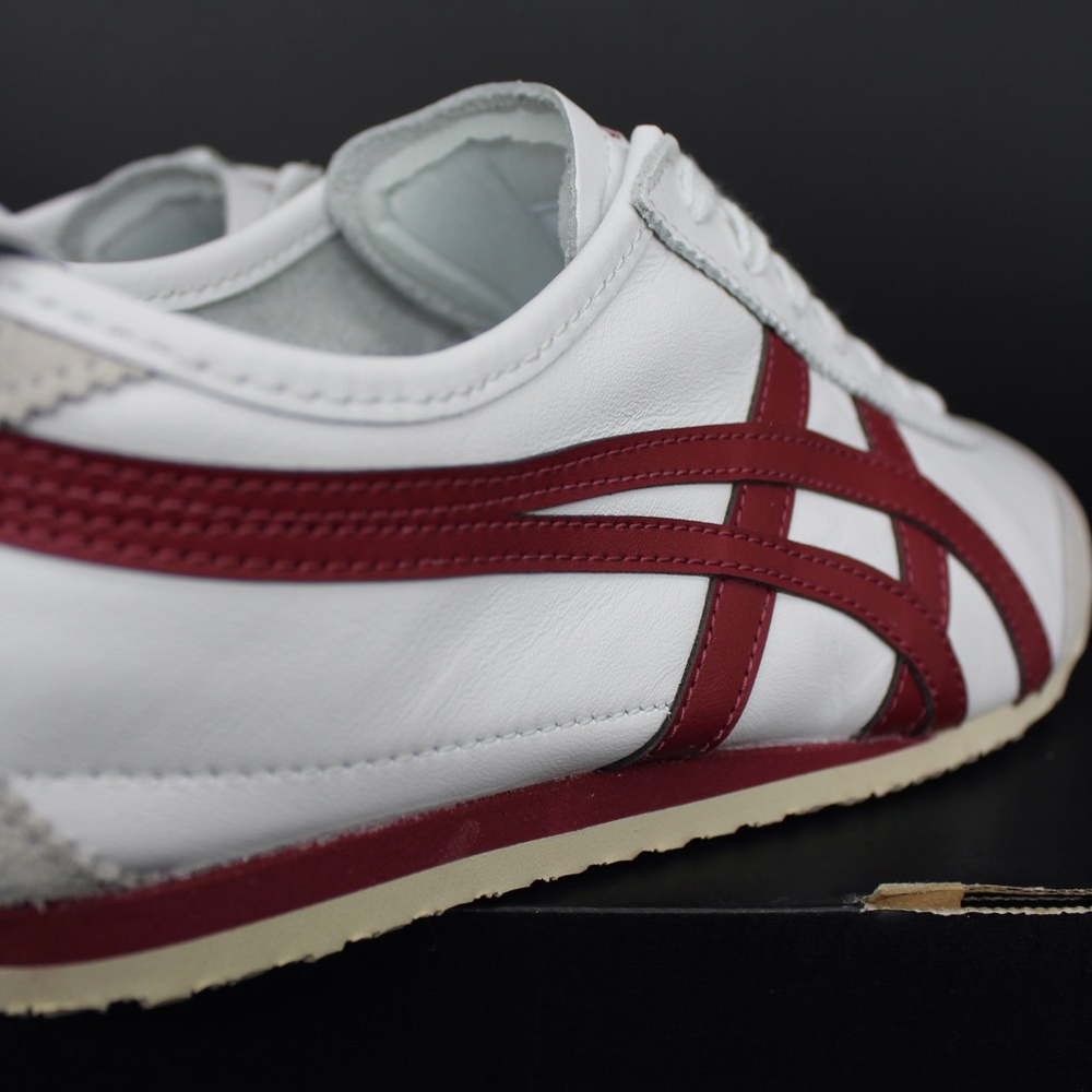 ASICS ONITSUKA D4J2L-0125 White Burgandy Mexico 66 Unisex fashion Sneakers - Picture 7 of 10